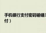手机银行支付密码输错3次,第二天还可以用么（手机银行支付）