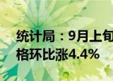 统计局：9月上旬24种产品价格上涨 生猪价格环比涨4.4%