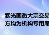 紫光国微大宗交易成交2327.22万元，买卖双方均为机构专用席位