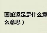 画蛇添足是什么意思解释一下（画蛇添足是什么意思）