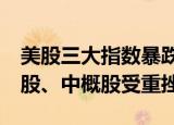 美股三大指数暴跌，纳指跌超5%，大型科技股、中概股受重挫