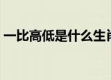 一比高低是什么生肖（一比高下是什么生肖）