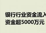 银行行业资金流入榜：招商银行等7股净流入资金超5000万元