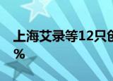 上海艾录等12只创业板股融资余额增幅超10%