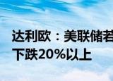 达利欧：美联储若加息到4.5% 美股将进一步下跌20%以上