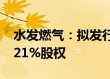 水发燃气：拟发行股份购买鄂尔多斯水发40.21%股权