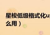 星梭低级格式化u盘（星梭低级格式化工具怎么用）