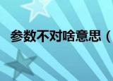参数不对啥意思（参数不正确是什么意思）