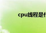 cpu线程是什么（线程是什么）