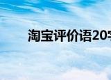 淘宝评价语20字复制（淘宝评价语）