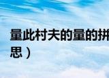 量此村夫的量的拼音（量此村夫的量是什么意思）