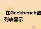  在Geekbench数据库中最新发现的基准测试列表显示