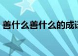 善什么善什么的成语（能什么善什么的成语）