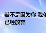 若不是因为你 我依然在风雨里 飘来荡去 我早已经放弃