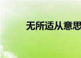 无所适从意思和造句（无所适从）