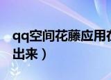 qq空间花藤应用在哪里（qq空间花藤怎么弄出来）