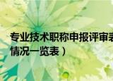 专业技术职称申报评审表范文（专业技术人员申报评审职称情况一览表）