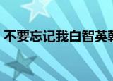 不要忘记我白智英韩语（不要忘记我白智英）