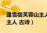 逢雪宿芙蓉山主人古诗 意思（逢雪宿芙蓉山主人 古诗）