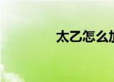 太乙怎么加点（太昊加点）