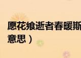 愿花飨逝者春暖斯人是什么意思（斯人是什么意思）
