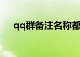 qq群备注名称都有啥（qq群备注名称）