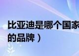 比亚迪是哪个国家的汽车品牌（比亚迪是哪国的品牌）