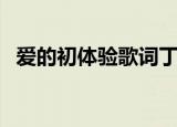 爱的初体验歌词丁程鑫（爱的初体验歌词）