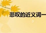 悲叹的近义词一个字（悲叹的近义词）