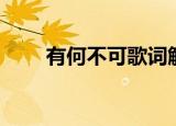 有何不可歌词解析（下不为例歌词）