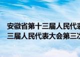 安徽省第十三届人民代表大会第三次会议（关于安徽省第十三届人民代表大会第三次会议介绍）