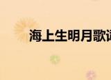 海上生明月歌词（海上的月亮歌词）