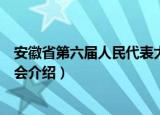 安徽省第六届人民代表大会（关于安徽省第六届人民代表大会介绍）