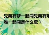 兄弟有梦一起闯兄弟有难一起扛歌曲（我说兄弟难当 咱们有难一起闯是什么歌）