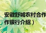 安徽舒城农村合作银行（关于安徽舒城农村合作银行介绍）