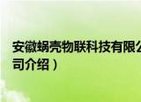 安徽蜗壳物联科技有限公司（关于安徽蜗壳物联科技有限公司介绍）