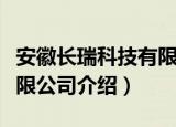 安徽长瑞科技有限公司（关于安徽长瑞科技有限公司介绍）