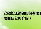 安徽长江钢铁股份有限责任公司（关于安徽长江钢铁股份有限责任公司介绍）