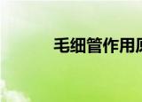 毛细管作用原理（毛细管作用）