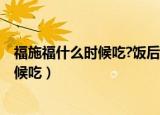 福施福什么时候吃?饭后需要休息半小时么?（福施福什么时候吃）