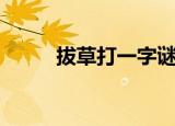 拔草打一字谜底（拔草打一字谜）
