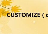 CUSTOMIZE（customize是什么意思）