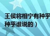 王侯将相宁有种乎谁说的是谁（王侯将相宁有种乎谁说的）