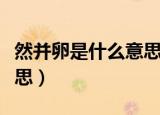 然并卵是什么意思网络语言（然并卵是什么意思）