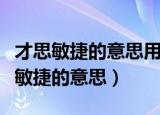 才思敏捷的意思用具体情景写成一段话（才思敏捷的意思）