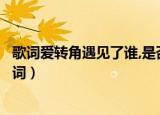 歌词爱转角遇见了谁,是否会有爱情的美（爱转角遇见了谁歌词）