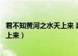 君不知黄河之水天上来 奔流到海不复回（君不知黄河之水天上来）
