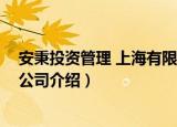 安秉投资管理 上海有限公司（关于安秉投资管理 上海有限公司介绍）