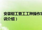安装钳工管工工种操作实训（关于安装钳工管工工种操作实训介绍）