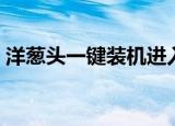 洋葱头一键装机进入蓝屏（洋葱头一键装机）